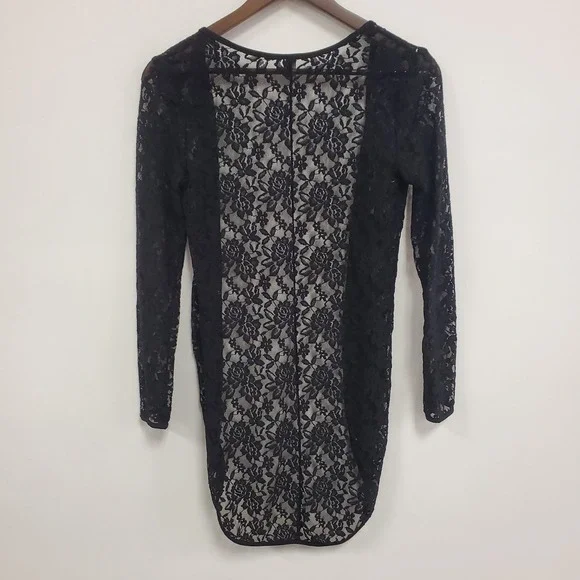 Zeagoo Women Lace Fairy Grunge Open Front Top Size XS Black Gothic Dark Romantic - Picture 3 of 10